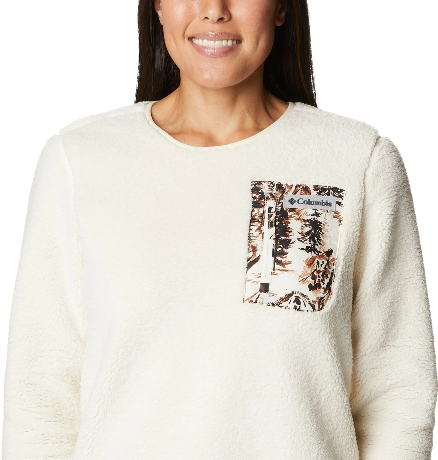 Columbia Women's West Bend Crewneck Sweatshirt Chalk/chalk Wolfscape 7 Columbia Women's West Bend Crewneck Sweatshirt Chalk/chalk Wolfscape - Image 5