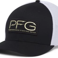 Columbia Unisex PFG Mesh Ball Cap XXL For Men Black/fish Flag