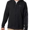 Columbia Men's Graphic Fleece Full-Zip Hoodie Black/city Grey