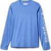 Columbia Youth Terminal Tackle Heather Long Sleeve Shirt For Boys' Blue Macaw Hthr/whte Logo -Columbia Sales Store unnamed file 134