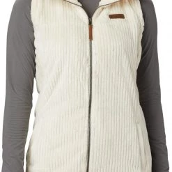 Columbia Women's Fire Side Sherpa Vest Jacket Shark Stripe
