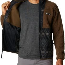 Columbia Men's Backbowl Sherpa Full Zip Hoodie Olive Green/black -Columbia Sales Store unnamed file 1414