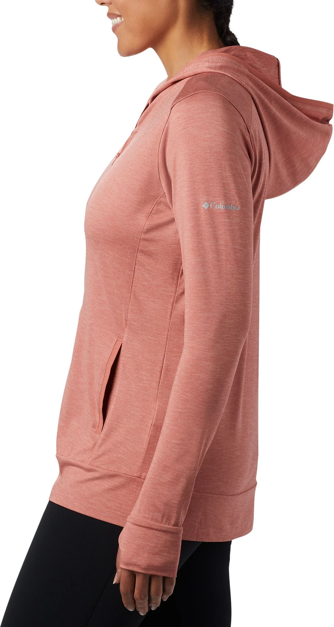 Columbia Women's Place To Place II Full-Zip Dark Coral Heather 5 Columbia Women's Place To Place II Full-Zip Dark Coral Heather - Image 3