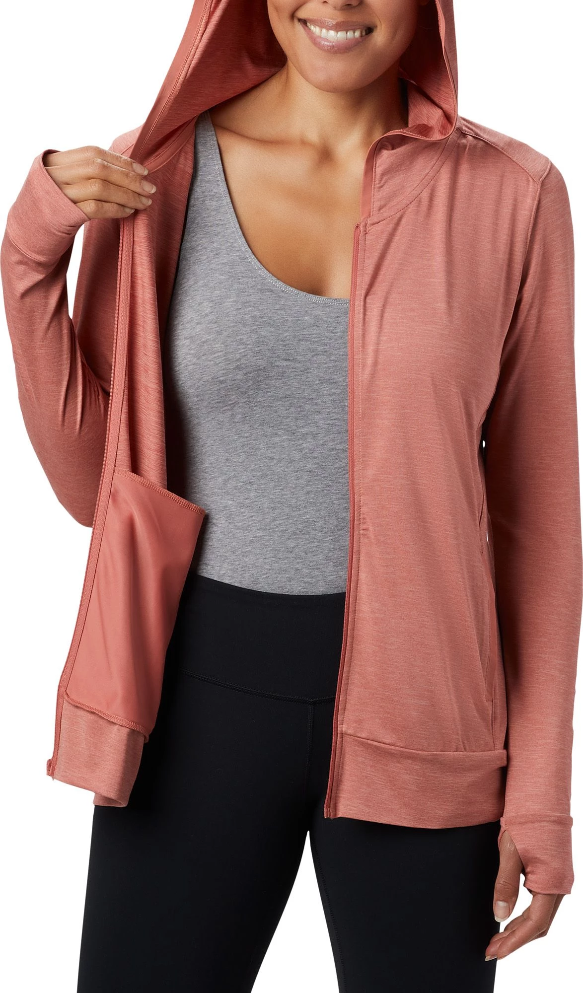 Columbia Women's Place To Place II Full-Zip Dark Coral Heather 6 Columbia Women's Place To Place II Full-Zip Dark Coral Heather - Image 4