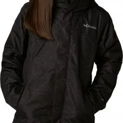 Columbia Girls' Whirlibird II 2-in-1 Jacket Blk Crackle Prnt/blk