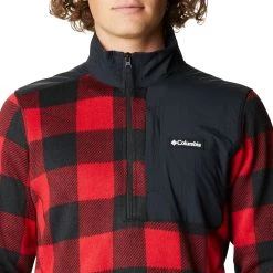 Columbia Men's Sweater Weather Printed 1/2 Zip Pullover Mountain Red Buf Print -Columbia Sales Store unnamed file 1560