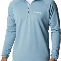 Columbia PFG Men's Tackle ¼ Zip Fleece Pullover Vivid Blue/white Logo
