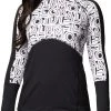 Columbia Women's Winter Power 1/4 Zip Knit Pullover Black/white Typo Print 1 Columbia Women's Winter Power 1/4 Zip Knit Pullover Black/white Typo Print -Columbia Sales Store unnamed file 1615