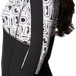 Columbia Women's Winter Power 1/4 Zip Knit Pullover Black/white Typo Print -Columbia Sales Store unnamed file 1617
