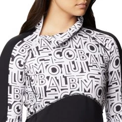 Columbia Women's Winter Power 1/4 Zip Knit Pullover Black/white Typo Print -Columbia Sales Store unnamed file 1618