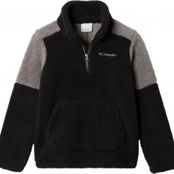 Columbia Boy's Rugged Ridge III Sherpa 1/2 Zip Pullover For Boys' Black/city Grey
