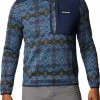 Columbia Men's Sweater Weather Printed 1/2 Zip Fleece Pullover Cnyn Bl Blnkt Prnt/cl Nvy -Columbia Sales Store unnamed file 1677
