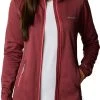 Columbia Women's Park View Grid Full Zip Fleece Jacket Bright Geranium Heather