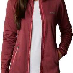 Columbia Women's Park View Grid Full Zip Fleece Jacket Bright Geranium Heather