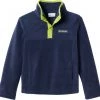 Columbia Youth Steens Mountain 1/4 Snap Fleece Pull-Over For Girls' Cllgte Nvy/brght Chrtrse -Columbia Sales Store unnamed file 1732