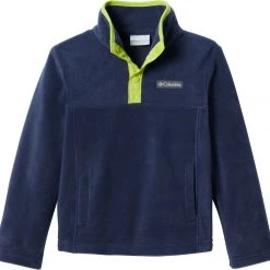 Columbia Youth Steens Mountain 1/4 Snap Fleece Pull-Over For Girls' Cllgte Nvy/brght Chrtrse
