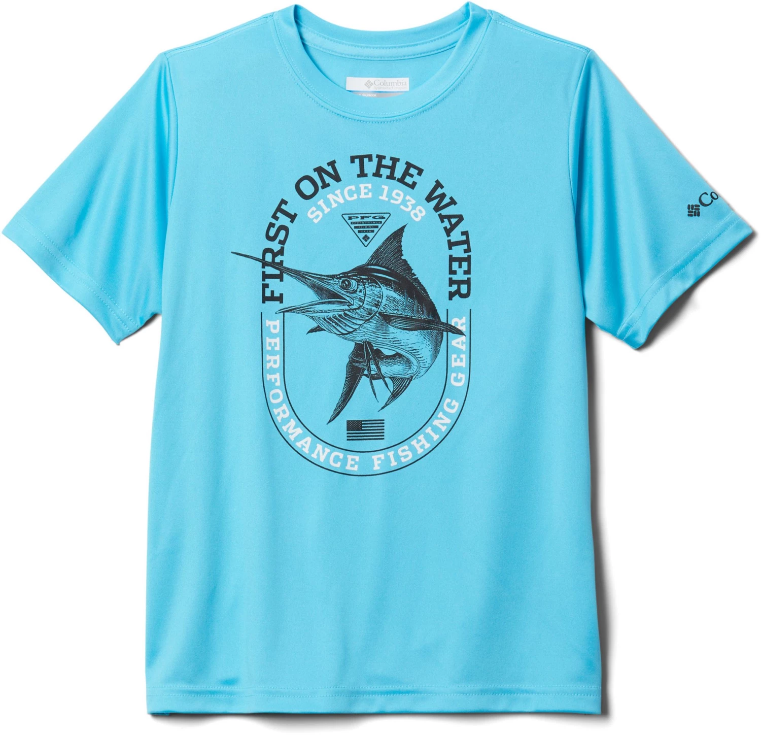 Columbia Youth Terminal Tackle PFG First On Water Short Sleeve Shirt For Boys' Bright Nectar/bass 3 Columbia Youth Terminal Tackle PFG First On Water Short Sleeve Shirt For Boys' Bright Nectar/bass