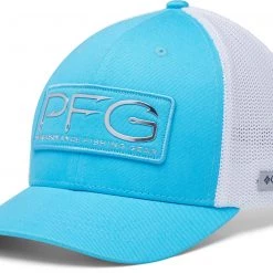 Columbia Youth PFG Mesh Hat For Girls' Cool Grey/vivid Blue
