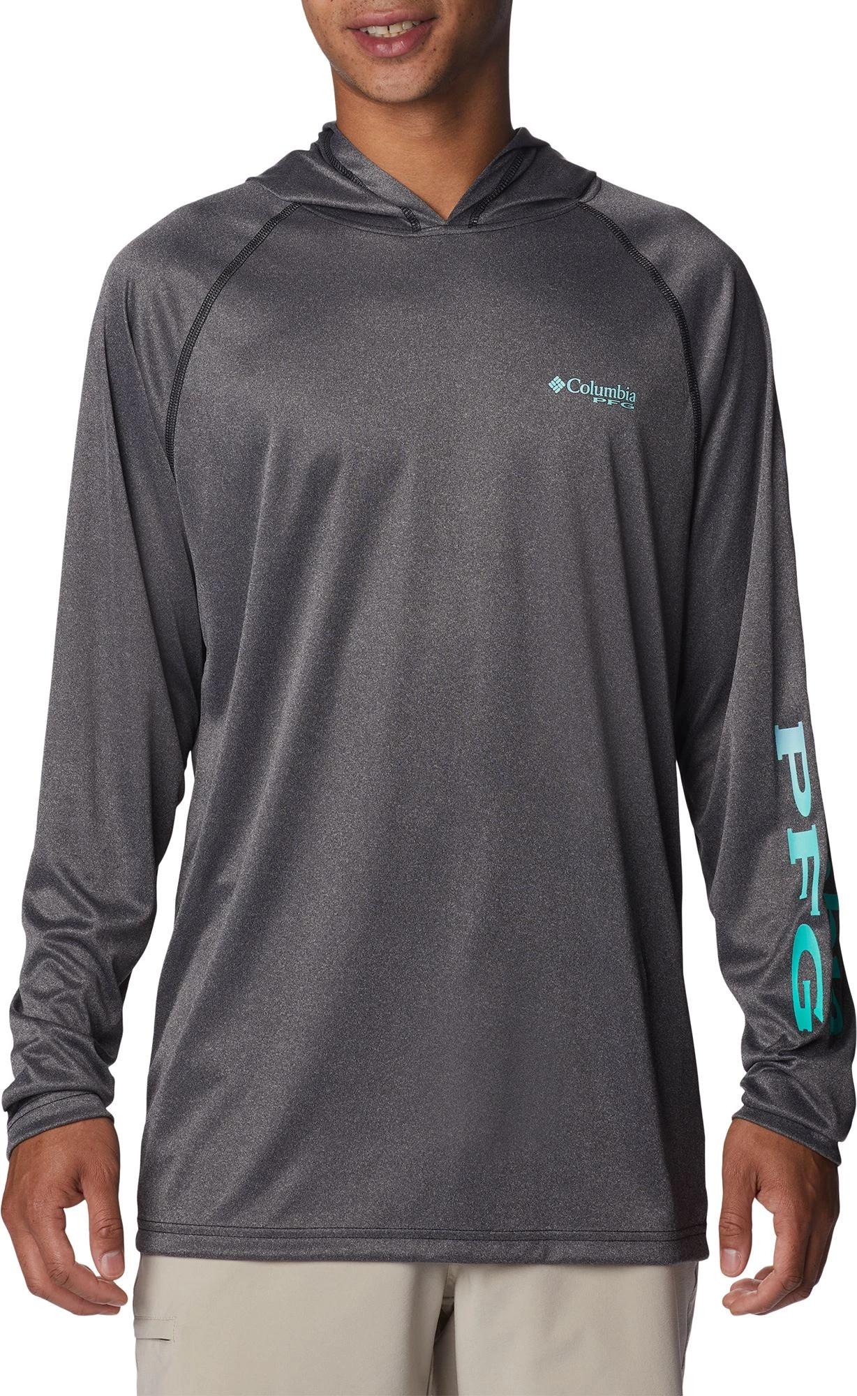 Columbia Men's Terminal Tackle Heather Hoodie Electric Turquoise/ombre 3 Columbia Men's Terminal Tackle Heather Hoodie Electric Turquoise/ombre