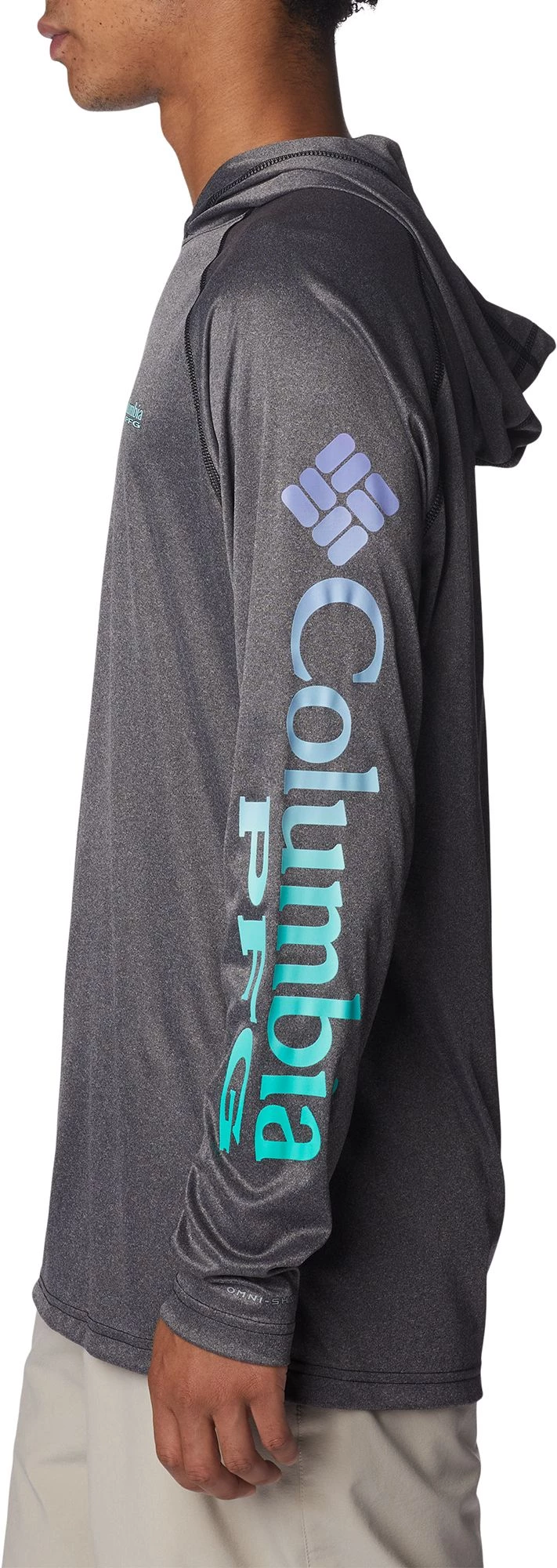 Columbia Men's Terminal Tackle Heather Hoodie Electric Turquoise/ombre 5 Columbia Men's Terminal Tackle Heather Hoodie Electric Turquoise/ombre - Image 3