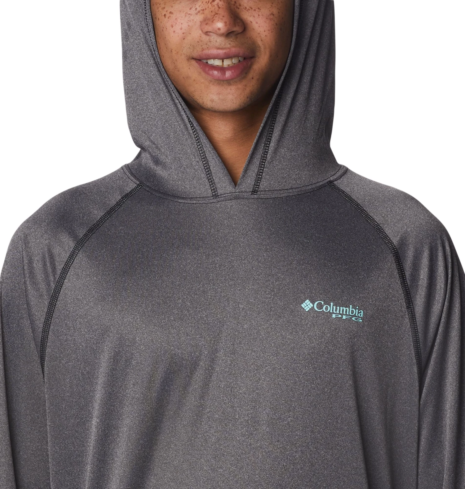 Columbia Men's Terminal Tackle Heather Hoodie Electric Turquoise/ombre 6 Columbia Men's Terminal Tackle Heather Hoodie Electric Turquoise/ombre - Image 4