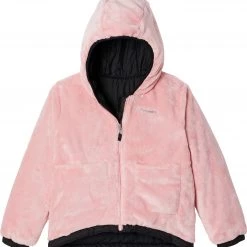 Columbia Girls' Big Fir Reversible Jacket Black/pink Orchid