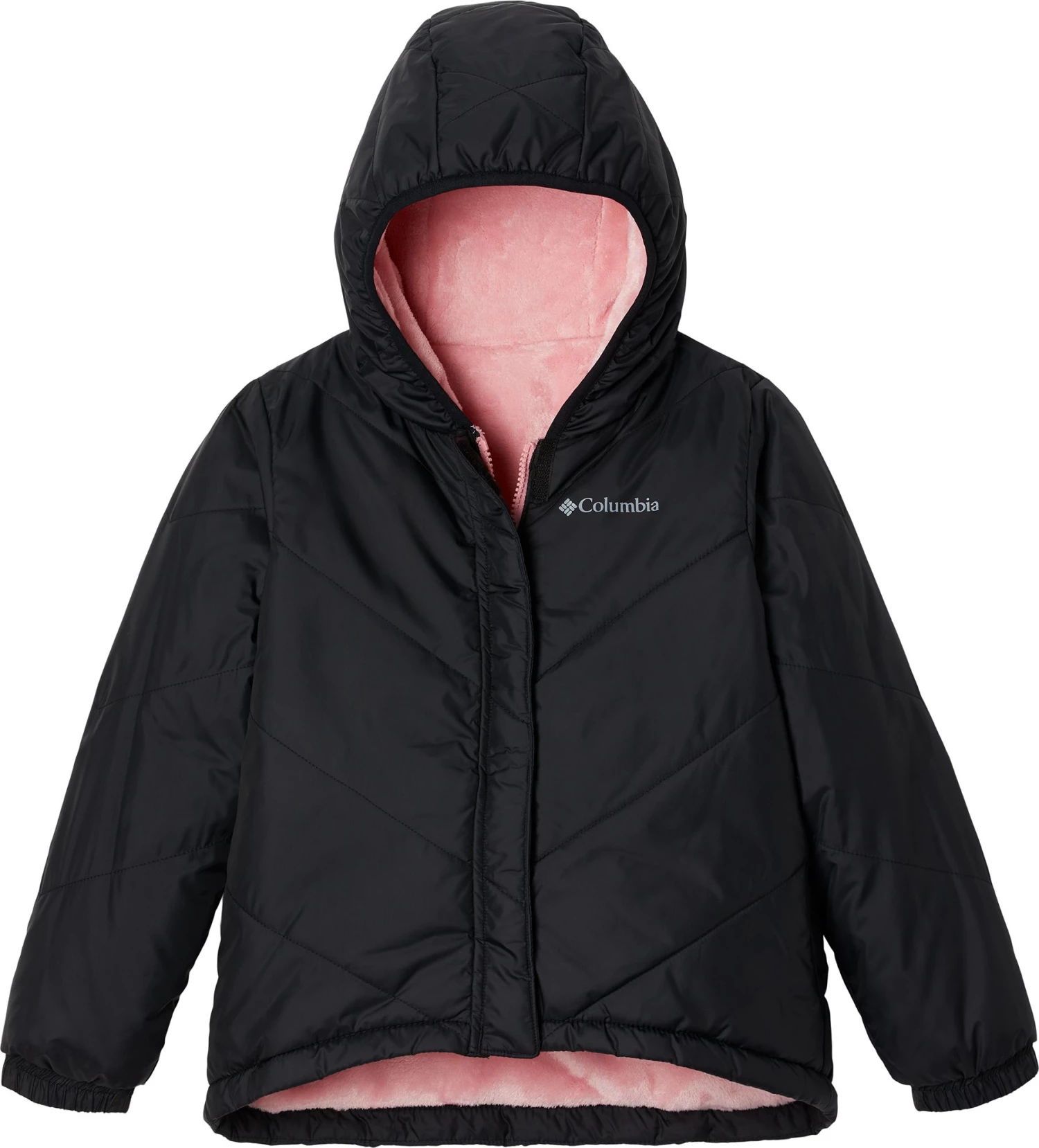 Columbia Girls' Big Fir Reversible Jacket Black/pink Orchid 5 Columbia Girls' Big Fir Reversible Jacket Black/pink Orchid - Image 3