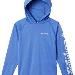 Columbia Boys' PFG Terminal Tackle™ Heather Hoodie Red Spark Heath/wht Logo