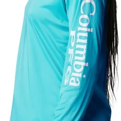 Columbia Women's PFG Tidal Tee II Long Sleeve Shirt Lollipop/white Logo -Columbia Sales Store unnamed file 2577