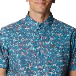 Columbia Men's Brentyn Trail II Short Sleeve Shirt Deep Marine Dtty Disguise -Columbia Sales Store unnamed file 2603