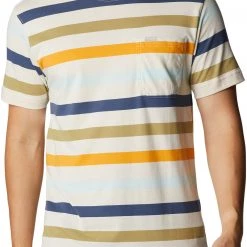 Columbia Men's Glendoveer Pocket Short Sleeve T-Shirt Chalk Everyday Stripe