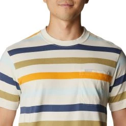 Columbia Men's Glendoveer Pocket Short Sleeve T-Shirt Chalk Everyday Stripe -Columbia Sales Store unnamed file 2629