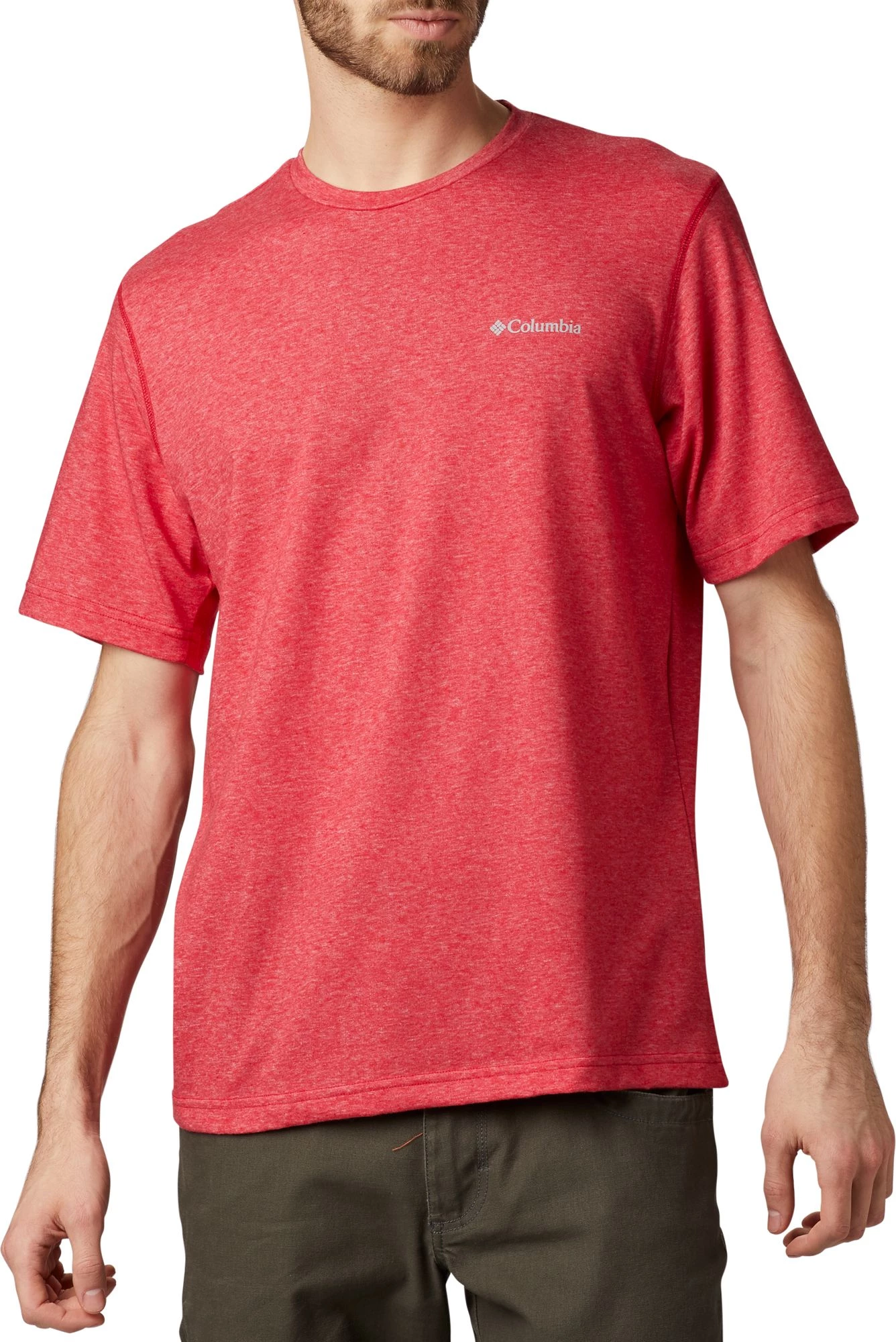 Columbia Men's Thistletown Park Crew T-Shirt - Big & Tall Mountain Red Heather 3 Columbia Men's Thistletown Park Crew T-Shirt - Big & Tall Mountain Red Heather