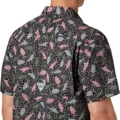 Columbia Men's PFG Super Slack Tide Short Sleeve Shirt Vivid Blue Palaka -Columbia Sales Store unnamed file 2698