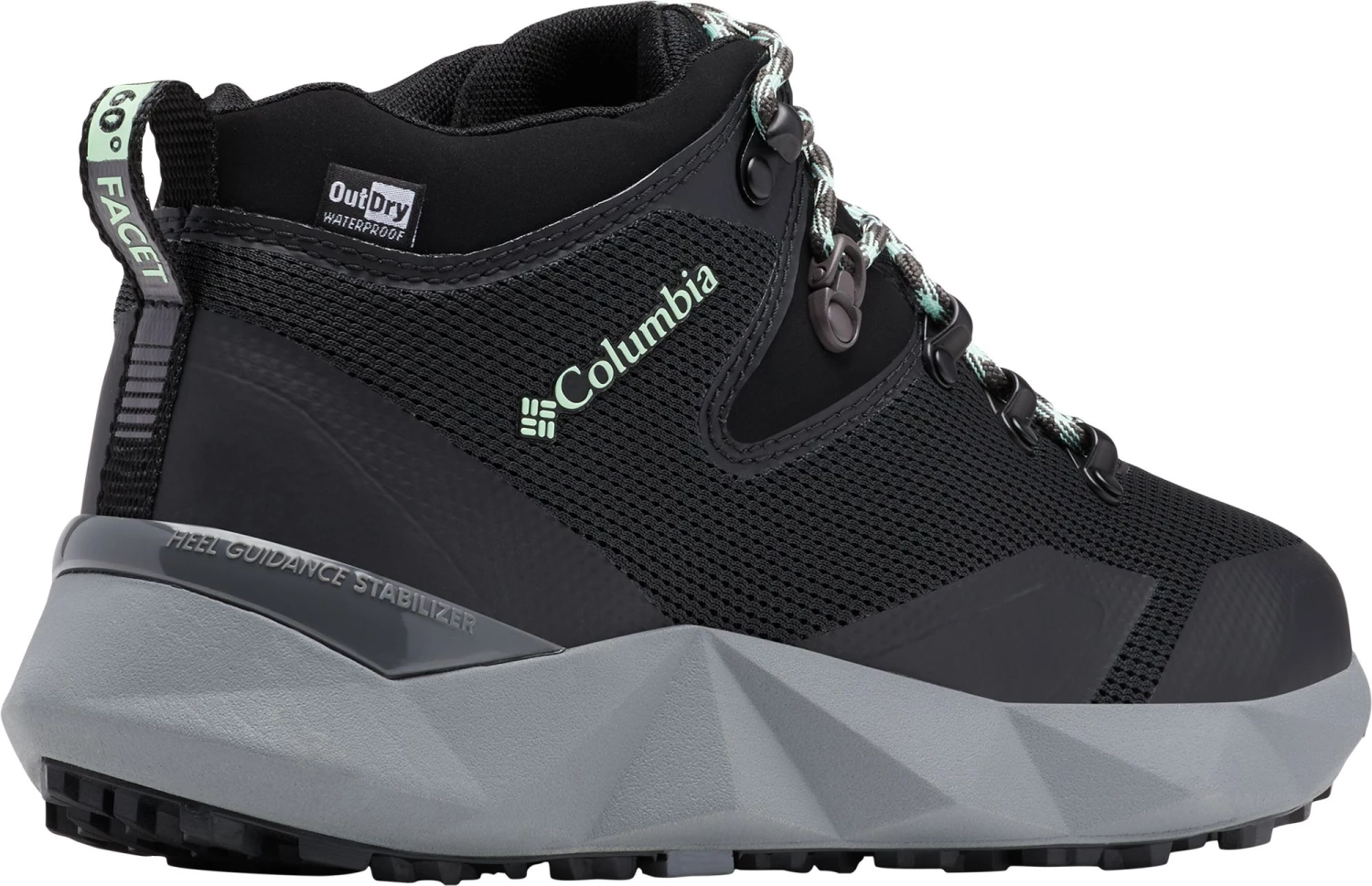 Columbia Women's Facet 60 OutDry Waterproof Hiking Shoes Black/vivid Mint 11 Columbia Women's Facet 60 OutDry Waterproof Hiking Shoes Black/vivid Mint - Image 9