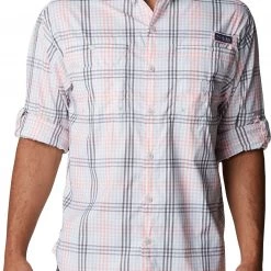 Columbia Men's PFG Super Tamiami Long Sleeve Shirt Metal Gingham -Columbia Sales Store unnamed file 2792