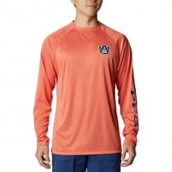 Columbia Men's Auburn Tigers Terminal Tackle Orange T-Shirt