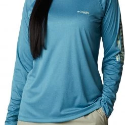 Columbia Women's Tidal Heather Long Sleeve Shirt Stormy Blue Heather