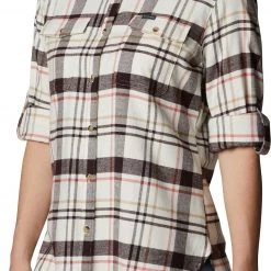 Columbia Women's Pine Street Stretch Flannel Shirt Black Twill -Columbia Sales Store unnamed file 2911