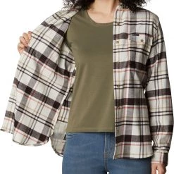 Columbia Women's Pine Street Stretch Flannel Shirt Black Twill -Columbia Sales Store unnamed file 2913