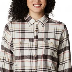 Columbia Women's Pine Street Stretch Flannel Shirt Black Twill -Columbia Sales Store unnamed file 2914