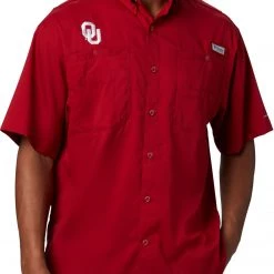 Columbia Men's Oklahoma Sooners Crimson Tamiami Performance Shirt