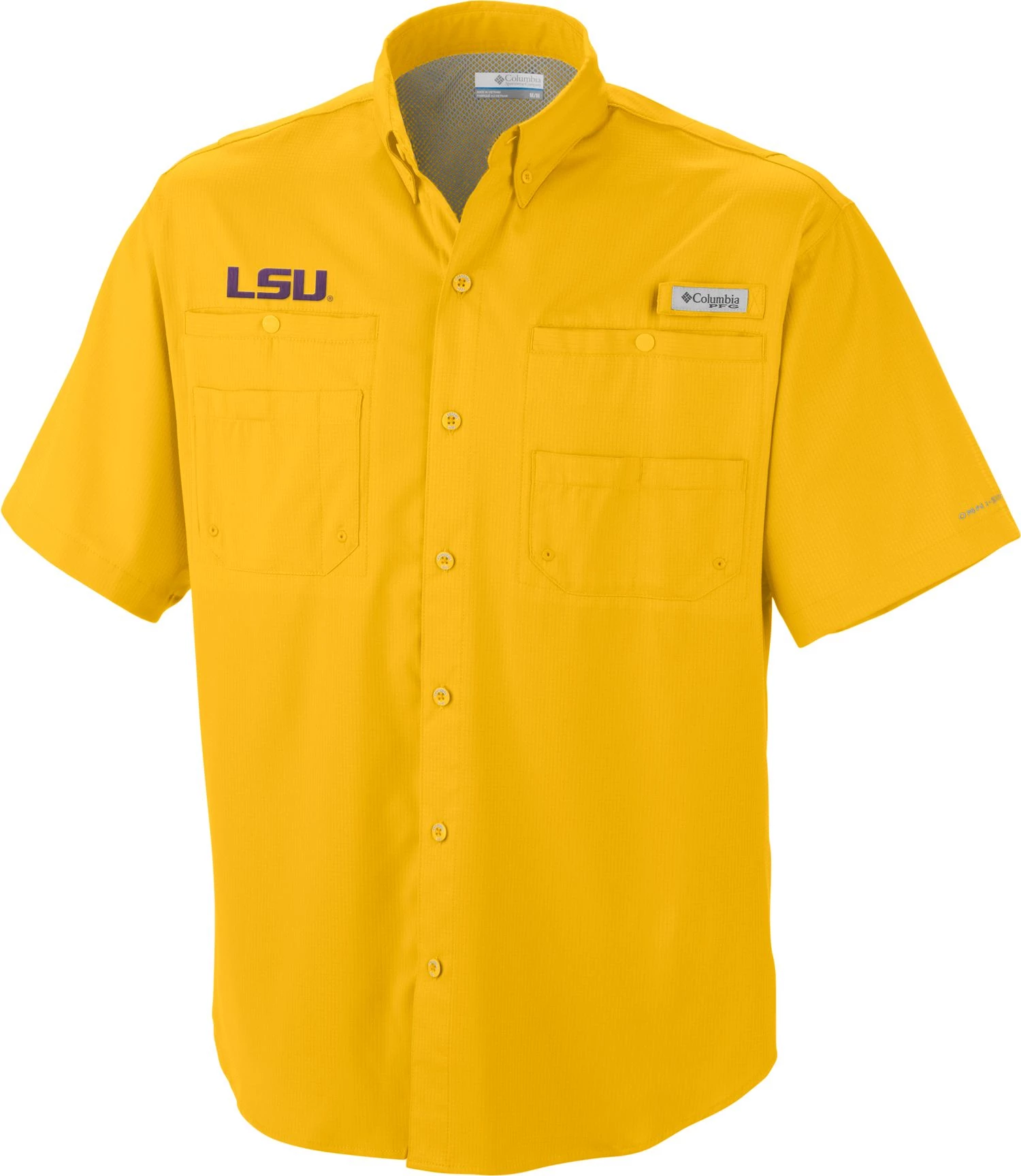 Columbia Men's LSU Tigers Gold Tamiami Performance Shirt 3 Columbia Men's LSU Tigers Gold Tamiami Performance Shirt