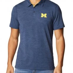 Columbia Men's Michigan Wolverines Blue Tech Trail Polo