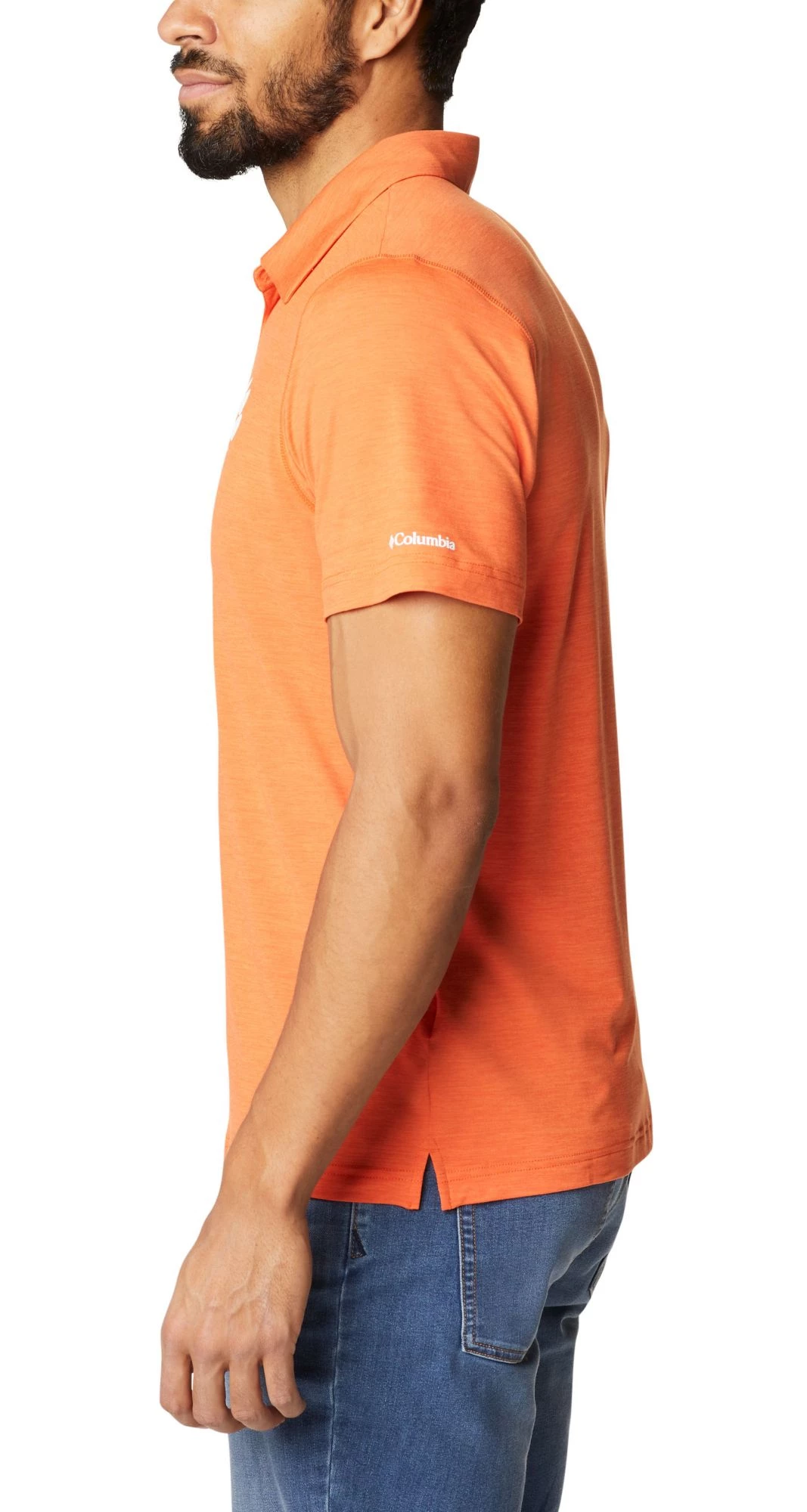 Columbia Men's Clemson Tigers Orange Tech Trail Polo 4 Columbia Men's Clemson Tigers Orange Tech Trail Polo - Image 2