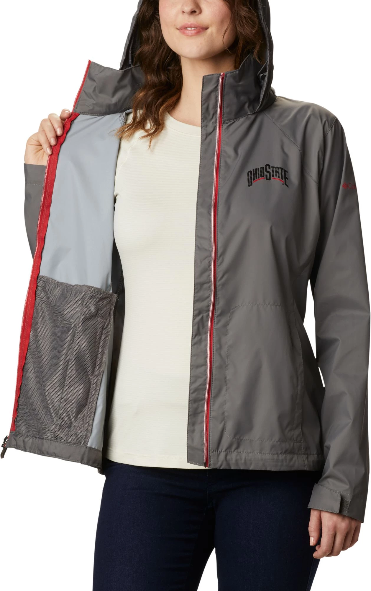 Columbia Women's Ohio State Buckeyes Grey Switchback Jacket 6 Columbia Women's Ohio State Buckeyes Grey Switchback Jacket - Image 4
