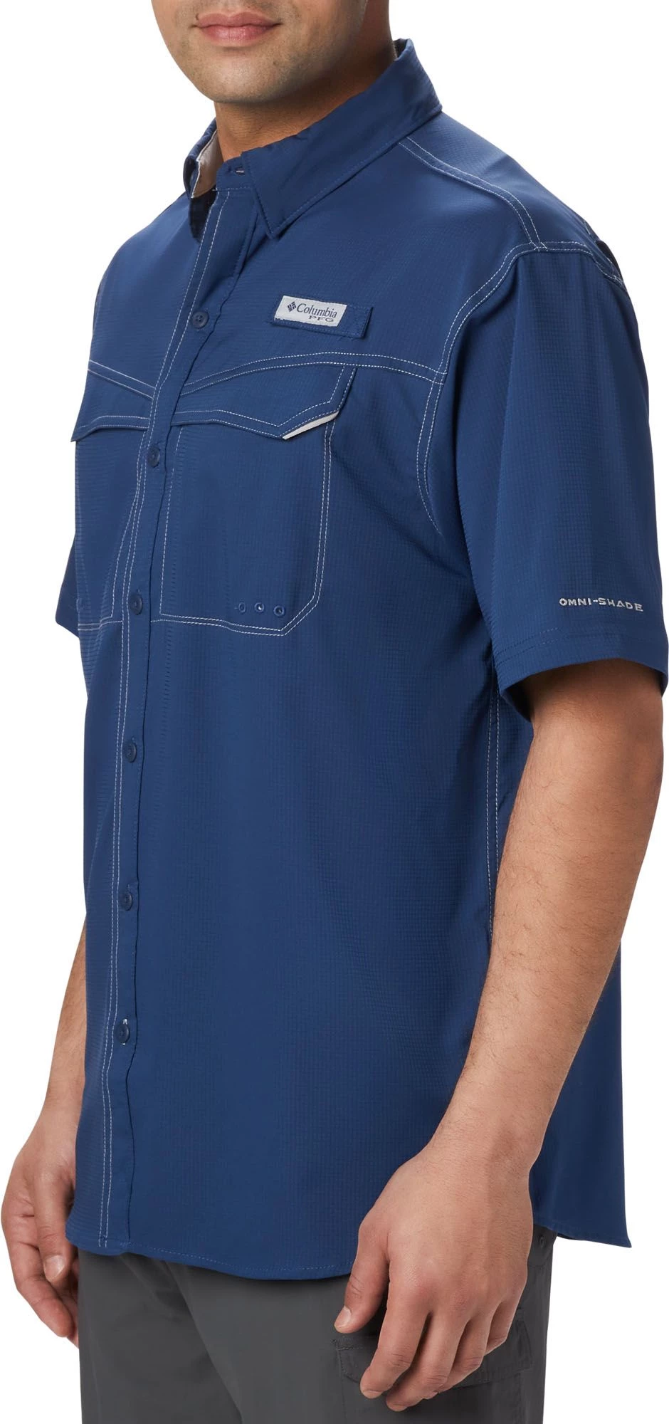 Columbia Men's PFG Low Drag Offshore Short Sleeve Shirt Carbon 5 Columbia Men's PFG Low Drag Offshore Short Sleeve Shirt Carbon - Image 3