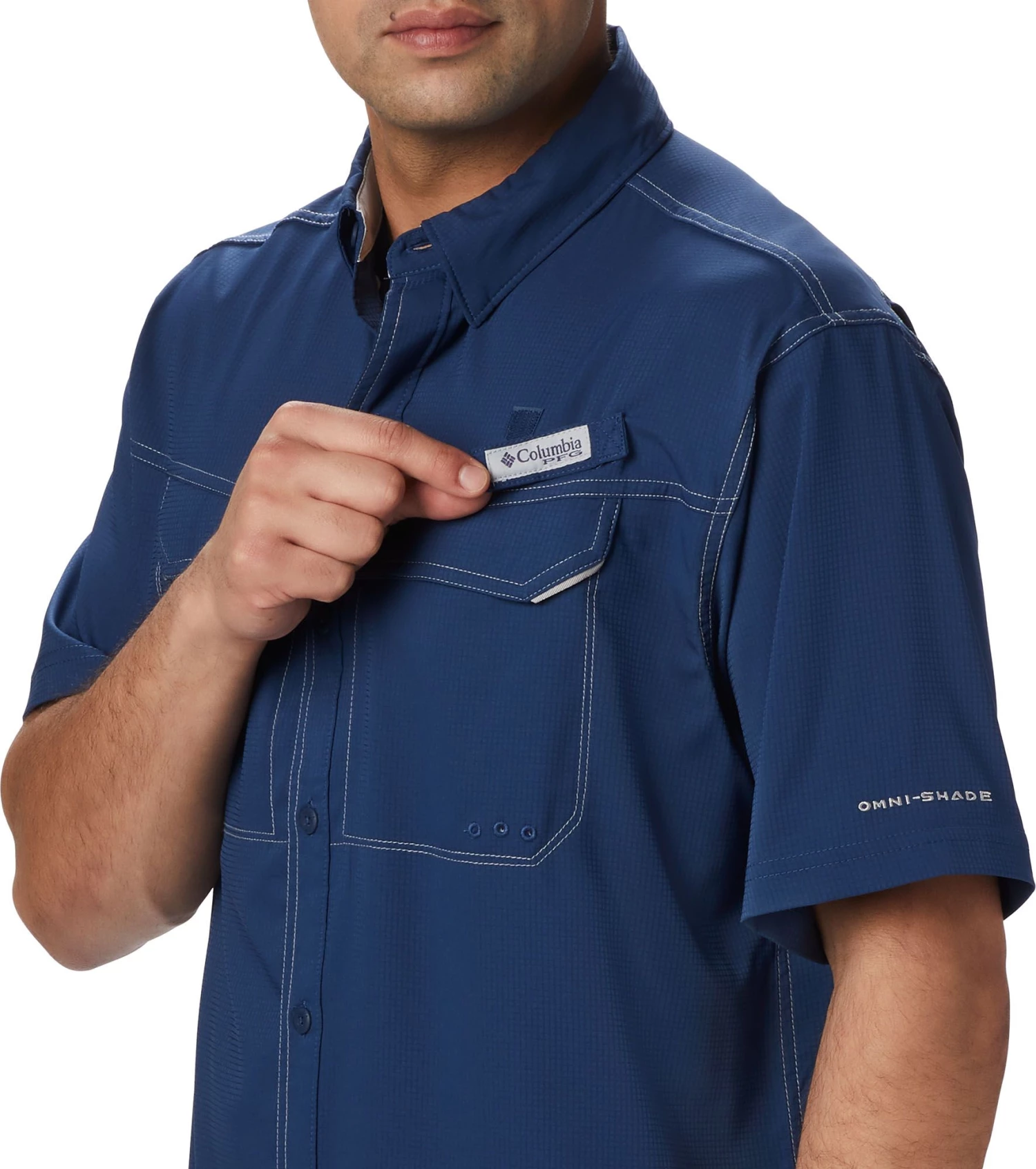 Columbia Men's PFG Low Drag Offshore Short Sleeve Shirt Carbon 6 Columbia Men's PFG Low Drag Offshore Short Sleeve Shirt Carbon - Image 4