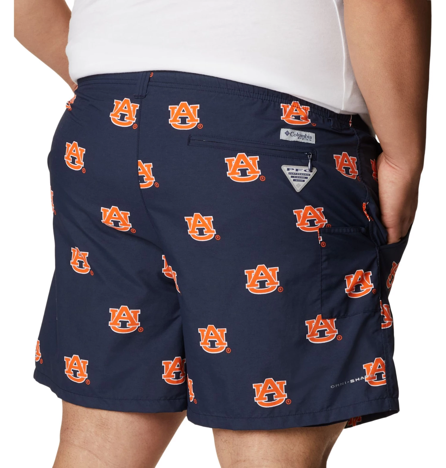 Columbia Men's Auburn Tigers Navy Backcast Performance Shorts 4 Columbia Men's Auburn Tigers Navy Backcast Performance Shorts - Image 2