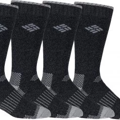 Columbia Men's Moisture Control Crew Sock - 4 Pack Black/black